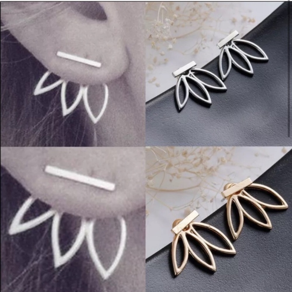 Lotus Stud Earrings Gold Plated & Silver Plated available Bundle for discount